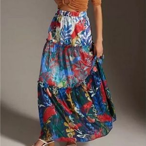 Anthropologie Tiered Maxi Skirt by Hutch